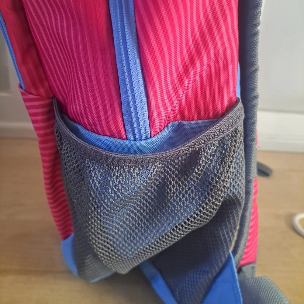 Adidas Pink & Blue Striped Backpack